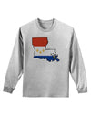 New Orleans Louisiana Flag Adult Long Sleeve Shirt-Long Sleeve Shirt-TooLoud-AshGray-Small-Davson Sales