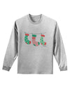 Cute Hanging Christmas Stockings Adult Long Sleeve Shirt by TooLoud-Long Sleeve Shirt-TooLoud-AshGray-Small-Davson Sales