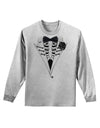 Skeleton Tuxedo Halloween Adult Long Sleeve Shirt-Long Sleeve Shirt-TooLoud-AshGray-Small-Davson Sales