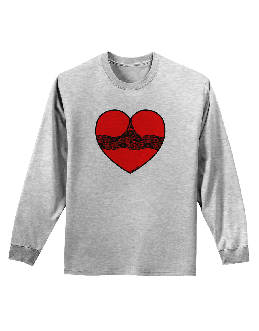 Black Lace Panty Heart Adult Long Sleeve Shirt-Long Sleeve Shirt-TooLoud-White-Small-Davson Sales