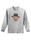 Scary Face With a Hat - Halloween Adult Long Sleeve Shirt-Long Sleeve Shirt-TooLoud-AshGray-Small-Davson Sales