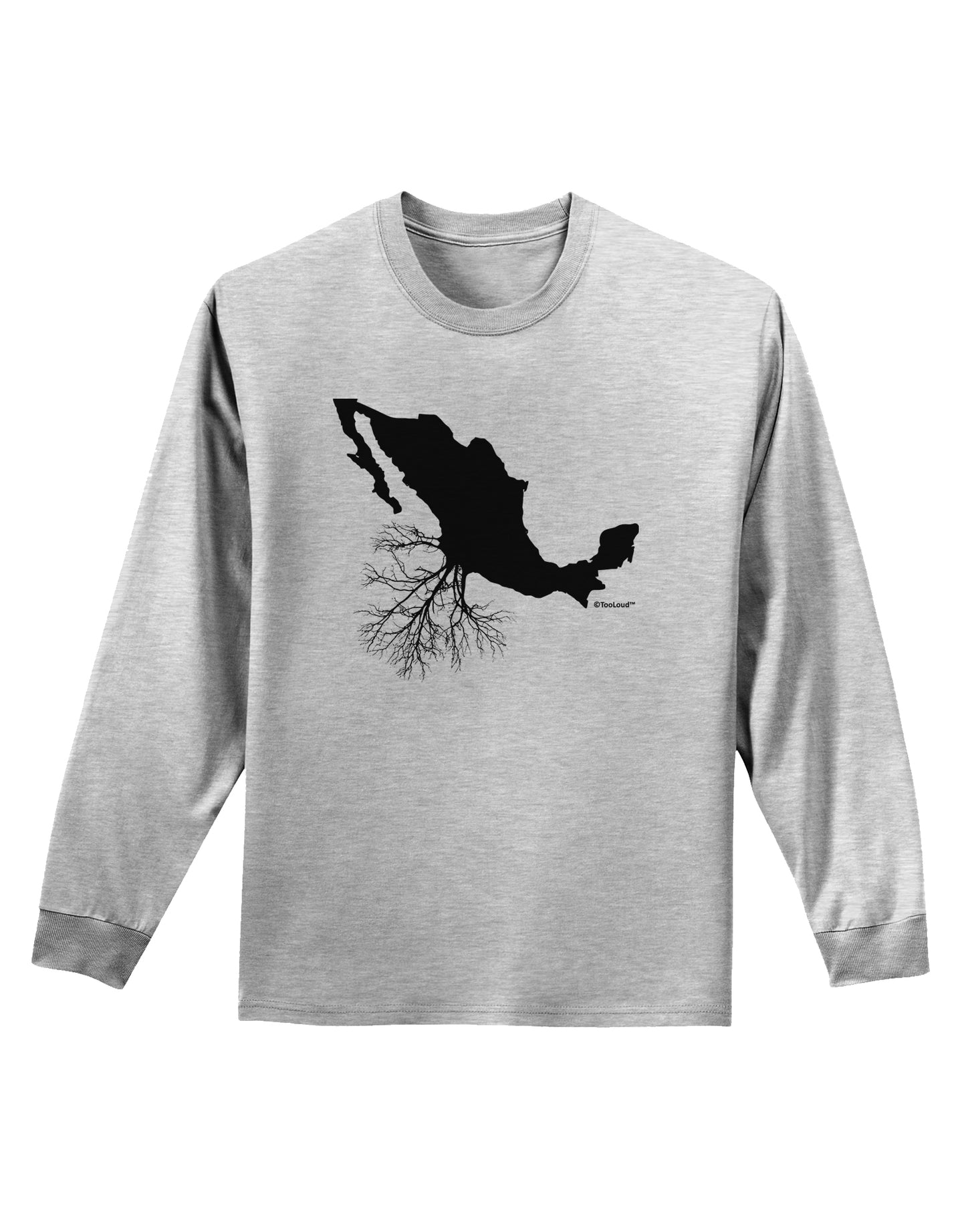 Mexican Roots Design Adult Long Sleeve Shirt by TooLoud-Long Sleeve Shirt-TooLoud-AshGray-Small-Davson Sales
