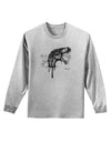 Artistic Ink Style Dinosaur Head Design Adult Long Sleeve Shirt by TooLoud-Long Sleeve Shirt-TooLoud-AshGray-Small-Davson Sales