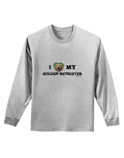 I Heart My Golden Retriever Adult Long Sleeve Shirt-Long Sleeve Shirt-TooLoud-AshGray-Small-Davson Sales