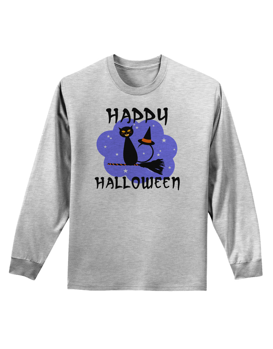 Witch Cat Adult Long Sleeve Shirt-Long Sleeve Shirt-TooLoud-White-Small-Davson Sales