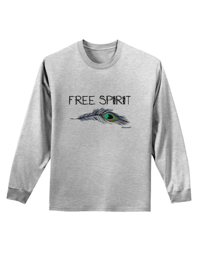 Graphic Feather Design - Free Spirit Adult Long Sleeve Shirt by TooLoud-Long Sleeve Shirt-TooLoud-AshGray-Small-Davson Sales