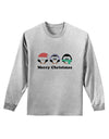 Merry Christmas Penguins See Hear Speak No Evil Adult Long Sleeve Shirt-Long Sleeve Shirt-TooLoud-AshGray-Small-Davson Sales