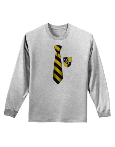 TooLoud Wizard Tie Yellow and Black Adult Long Sleeve Shirt-Long Sleeve Shirt-TooLoud-AshGray-Small-Davson Sales