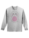 TooLoud Cute Bunny with Floppy Ears - Pink Adult Long Sleeve Shirt-Long Sleeve Shirt-TooLoud-AshGray-Small-Davson Sales