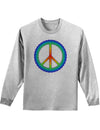 Halftone Peace Adult Long Sleeve Shirt-Long Sleeve Shirt-TooLoud-AshGray-Small-Davson Sales