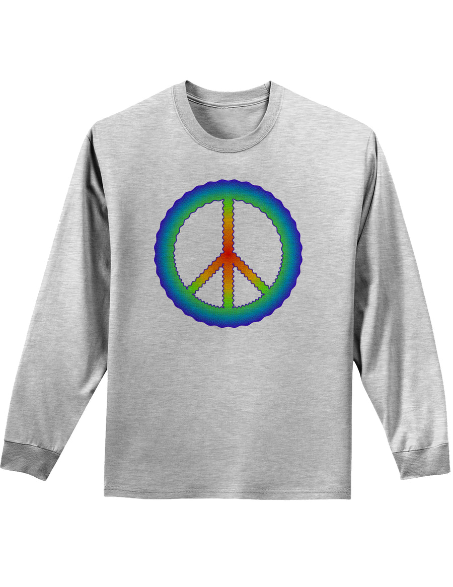 Halftone Peace Adult Long Sleeve Shirt-Long Sleeve Shirt-TooLoud-White-Small-Davson Sales