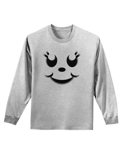 Cute Girl Jack O Lantern Pumpkin Face Adult Long Sleeve Shirt-Long Sleeve Shirt-TooLoud-AshGray-Small-Davson Sales