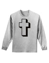 Simple Cross Design Glitter - Black Adult Long Sleeve Shirt by TooLoud-Long Sleeve Shirt-TooLoud-AshGray-Small-Davson Sales