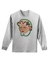 Cute Mrs Claus Face Faux Applique Adult Long Sleeve Shirt-Long Sleeve Shirt-TooLoud-AshGray-Small-Davson Sales