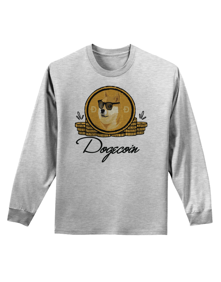 Doge Coins Adult Long Sleeve Shirt-Long Sleeve Shirt-TooLoud-White-Small-Davson Sales