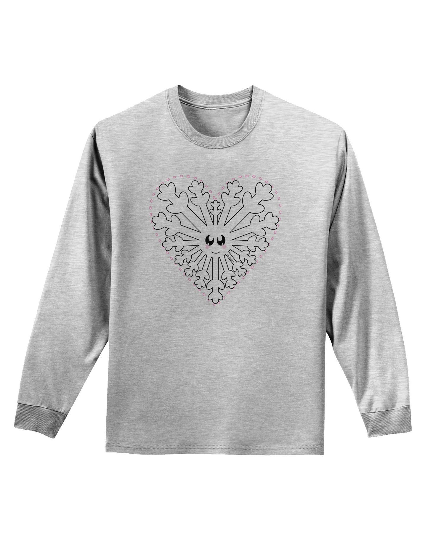 Heart Snowflake Christmas Adult Long Sleeve Shirt-Long Sleeve Shirt-TooLoud-AshGray-Small-Davson Sales