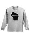 Wisconsin - United States Shape Adult Long Sleeve Shirt-Long Sleeve Shirt-TooLoud-AshGray-Small-Davson Sales