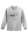 Cute Nerd Ghost Boo Halloween Adult Long Sleeve Shirt-Long Sleeve Shirt-TooLoud-AshGray-Small-Davson Sales