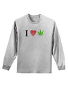 I Heart Marijuana Leaf Adult Long Sleeve Shirt-Long Sleeve Shirt-TooLoud-AshGray-Small-Davson Sales