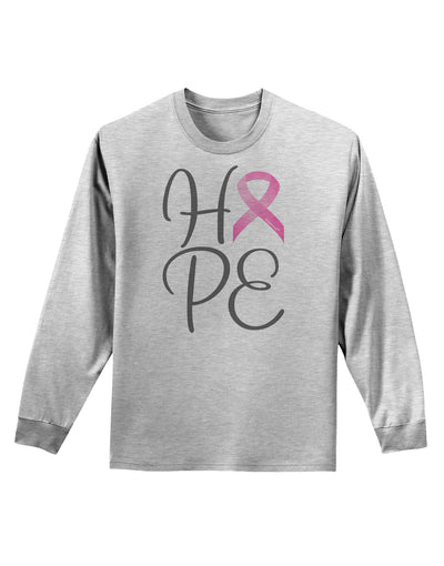 Hope - Breast Cancer Awareness Ribbon Adult Long Sleeve Shirt-Long Sleeve Shirt-TooLoud-AshGray-Small-Davson Sales