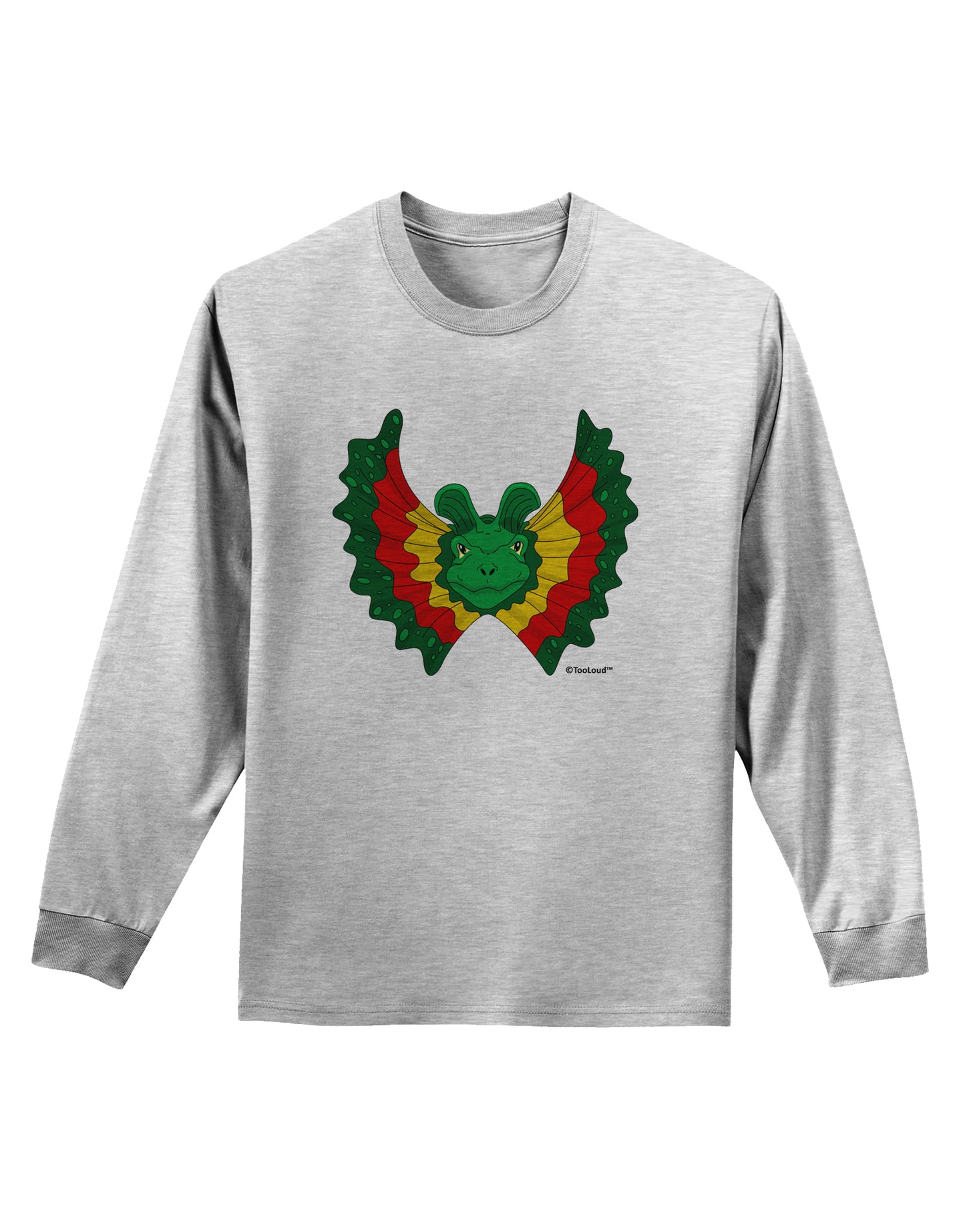 Dilophosaurus Design - Color Adult Long Sleeve Shirt by TooLoud-Long Sleeve Shirt-TooLoud-AshGray-Small-Davson Sales
