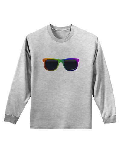 Pride Rainbow Glasses Adult Long Sleeve Shirt by TooLoud-Long Sleeve Shirt-TooLoud-AshGray-Small-Davson Sales