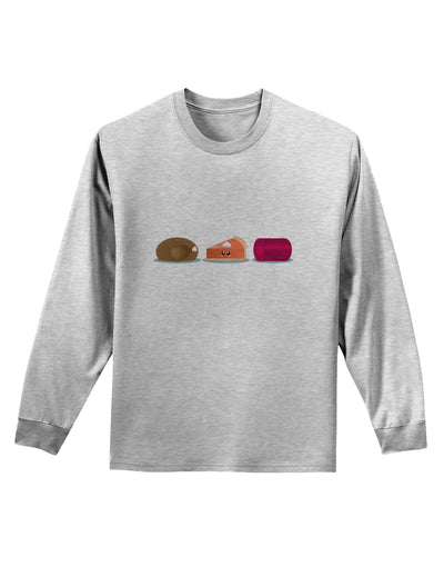 Cute Thanksgiving Food Adult Long Sleeve Shirt-Long Sleeve Shirt-TooLoud-AshGray-Small-Davson Sales