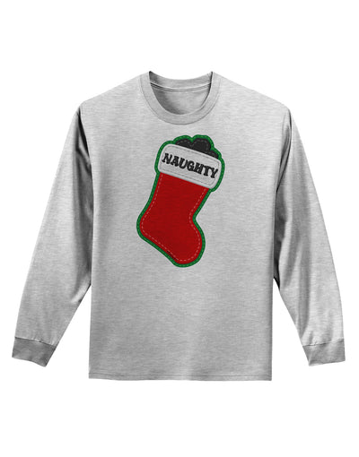 Naughty Coal Cute Christmas Stocking Adult Long Sleeve Shirt-Long Sleeve Shirt-TooLoud-AshGray-Small-Davson Sales