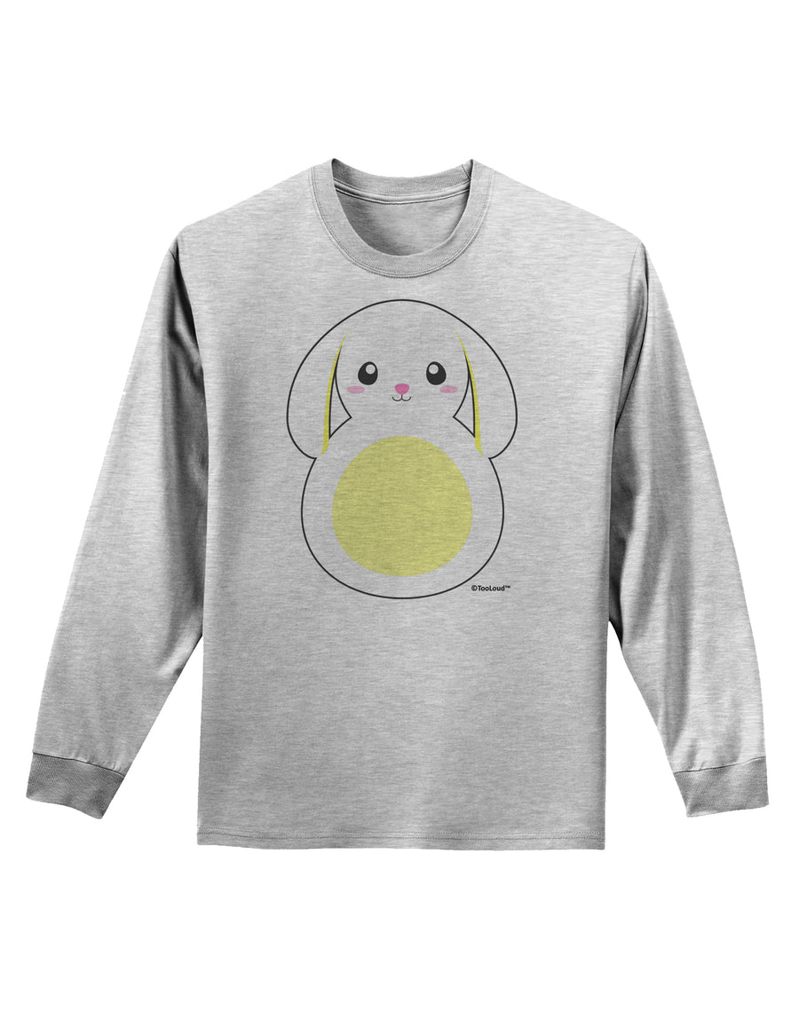 Cute Bunny with Floppy Ears - Yellow Adult Long Sleeve Shirt by TooLoud-Long Sleeve Shirt-TooLoud-White-Small-Davson Sales