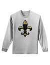 Golden Fleur de Lis Adult Long Sleeve Shirt-Long Sleeve Shirt-TooLoud-AshGray-Small-Davson Sales