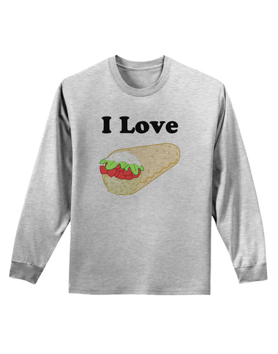 I Love Burritos - Funny Food Adult Long Sleeve Shirt-Long Sleeve Shirt-TooLoud-AshGray-Small-Davson Sales