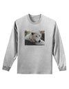 Laying White Wolf Adult Long Sleeve Shirt-Long Sleeve Shirt-TooLoud-AshGray-Small-Davson Sales