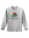 holly Merry Christmas Text Adult Long Sleeve Shirt-Long Sleeve Shirt-TooLoud-AshGray-Small-Davson Sales