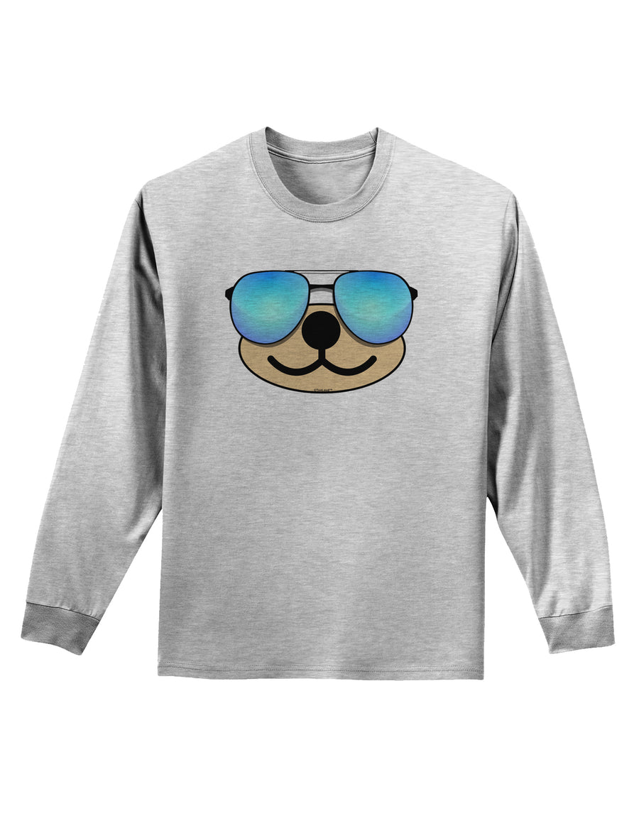 Kyu-T Face - Beartholomew Cool Sunglasses Adult Long Sleeve Shirt-Long Sleeve Shirt-TooLoud-White-Small-Davson Sales