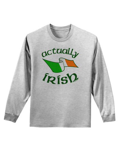 Actually Irish Adult Long Sleeve Shirt-Long Sleeve Shirt-TooLoud-AshGray-Small-Davson Sales