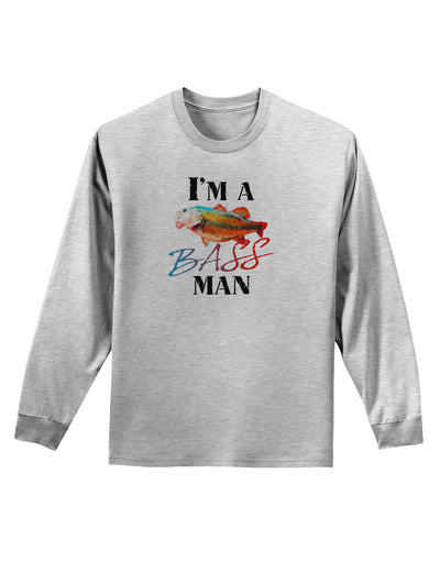 I'm A Bass Man Watercolor Adult Long Sleeve Shirt-Long Sleeve Shirt-TooLoud-AshGray-Small-Davson Sales