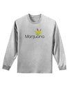 Marijuana Text and Leaf - Rastafarian Adult Long Sleeve Shirt-Long Sleeve Shirt-TooLoud-AshGray-Small-Davson Sales