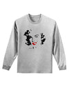 Marilyn Monroe Cutout Design Red Lips Adult Long Sleeve Shirt by TooLoud-Long Sleeve Shirt-TooLoud-AshGray-Small-Davson Sales