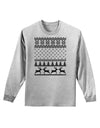 Ugly Christmas Sweater Snowflake Reindeer Pattern Adult Long Sleeve Shirt-Long Sleeve Shirt-TooLoud-AshGray-Small-Davson Sales