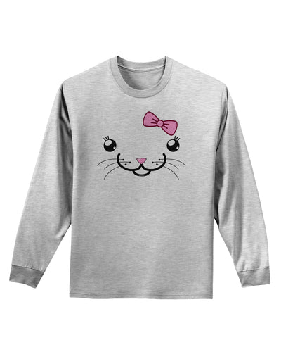 Kyu-T Face - Kattia Cute Girl Cat Adult Long Sleeve Shirt-Long Sleeve Shirt-TooLoud-AshGray-Small-Davson Sales