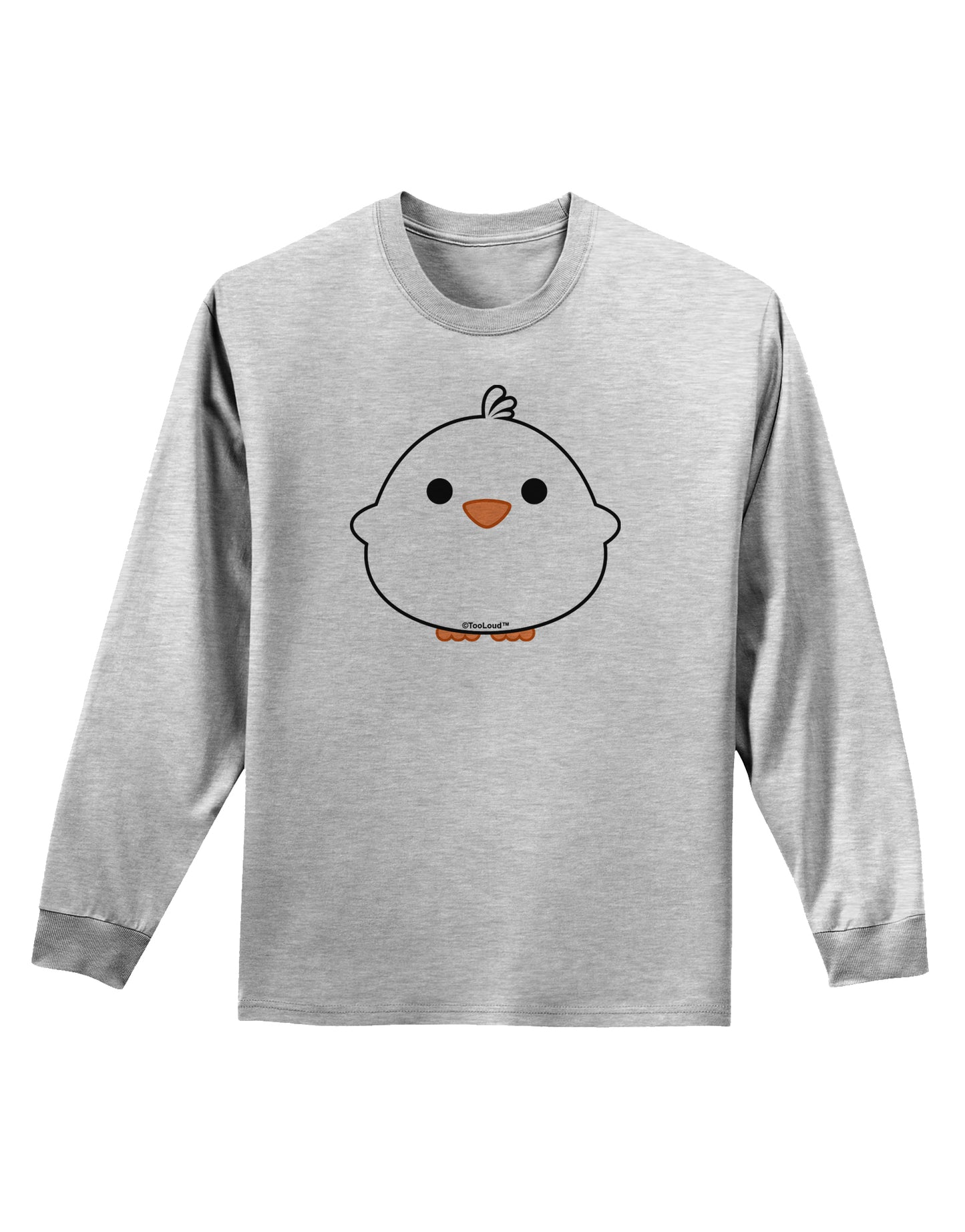 Cute Little Chick - White Adult Long Sleeve Shirt by TooLoud-Long Sleeve Shirt-TooLoud-AshGray-Small-Davson Sales