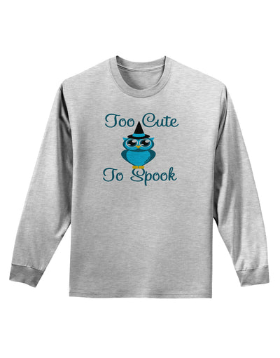 Owl Too Cute Blue Adult Long Sleeve Shirt-Long Sleeve Shirt-TooLoud-AshGray-Small-Davson Sales