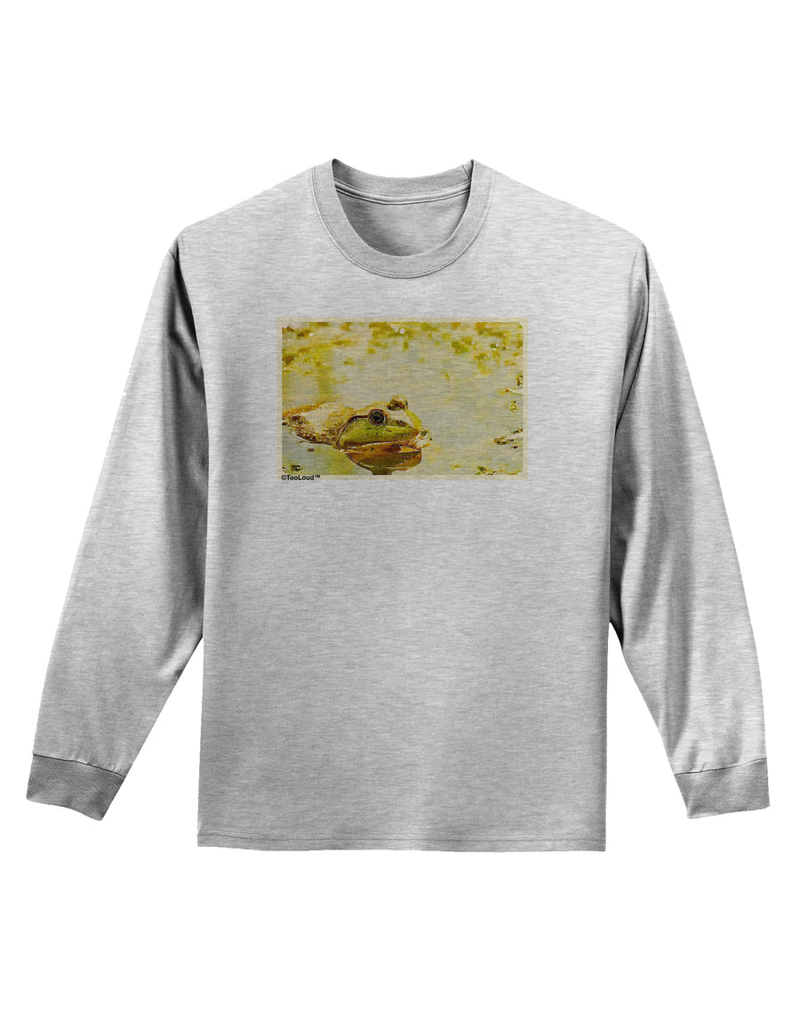 Bullfrog In Watercolor Adult Long Sleeve Shirt by TooLoud-Long Sleeve Shirt-TooLoud-White-Small-Davson Sales