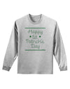 Happy St Patricks Day Clovers Adult Long Sleeve Shirt-Long Sleeve Shirt-TooLoud-AshGray-Small-Davson Sales