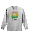 iSmoke Logo - Marijuana Leaf Adult Long Sleeve Shirt-Long Sleeve Shirt-TooLoud-AshGray-Small-Davson Sales