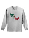 Mexico Outline - Mexican Flag Adult Long Sleeve Shirt by TooLoud-Long Sleeve Shirt-TooLoud-AshGray-Small-Davson Sales