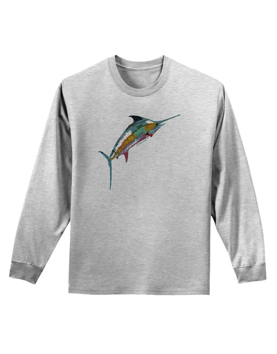 Colorful Vector Swordfish Adult Long Sleeve Shirt-Long Sleeve Shirt-TooLoud-AshGray-Small-Davson Sales