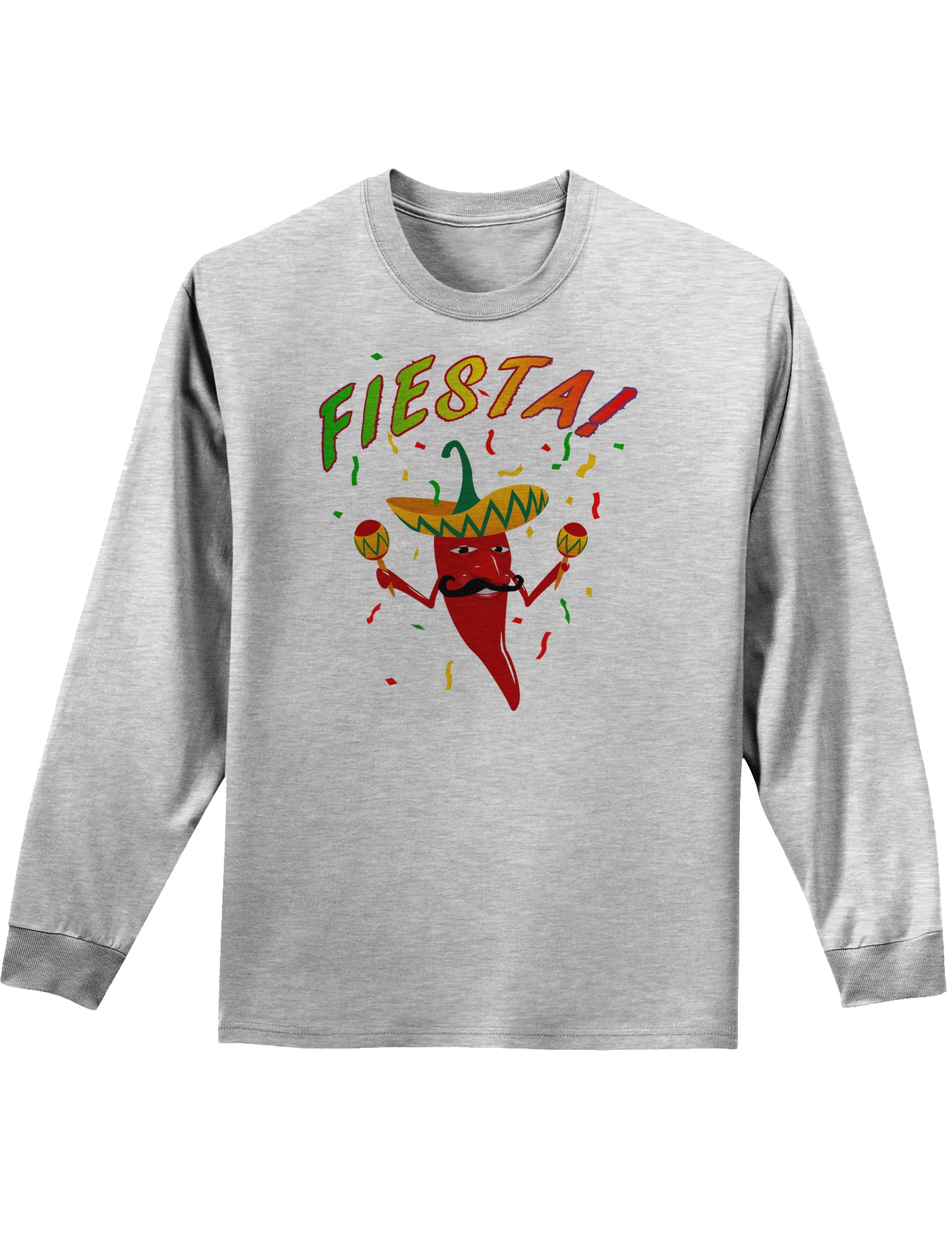 Chili Pepper de Fiesta Adult Long Sleeve Shirt-Long Sleeve Shirt-TooLoud-AshGray-Small-Davson Sales