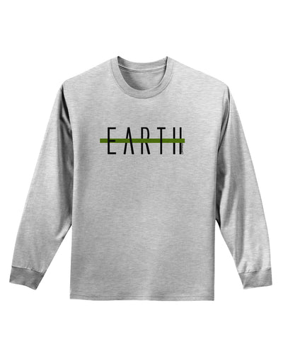 Planet Earth Text Only Adult Long Sleeve Shirt-Long Sleeve Shirt-TooLoud-AshGray-Small-Davson Sales