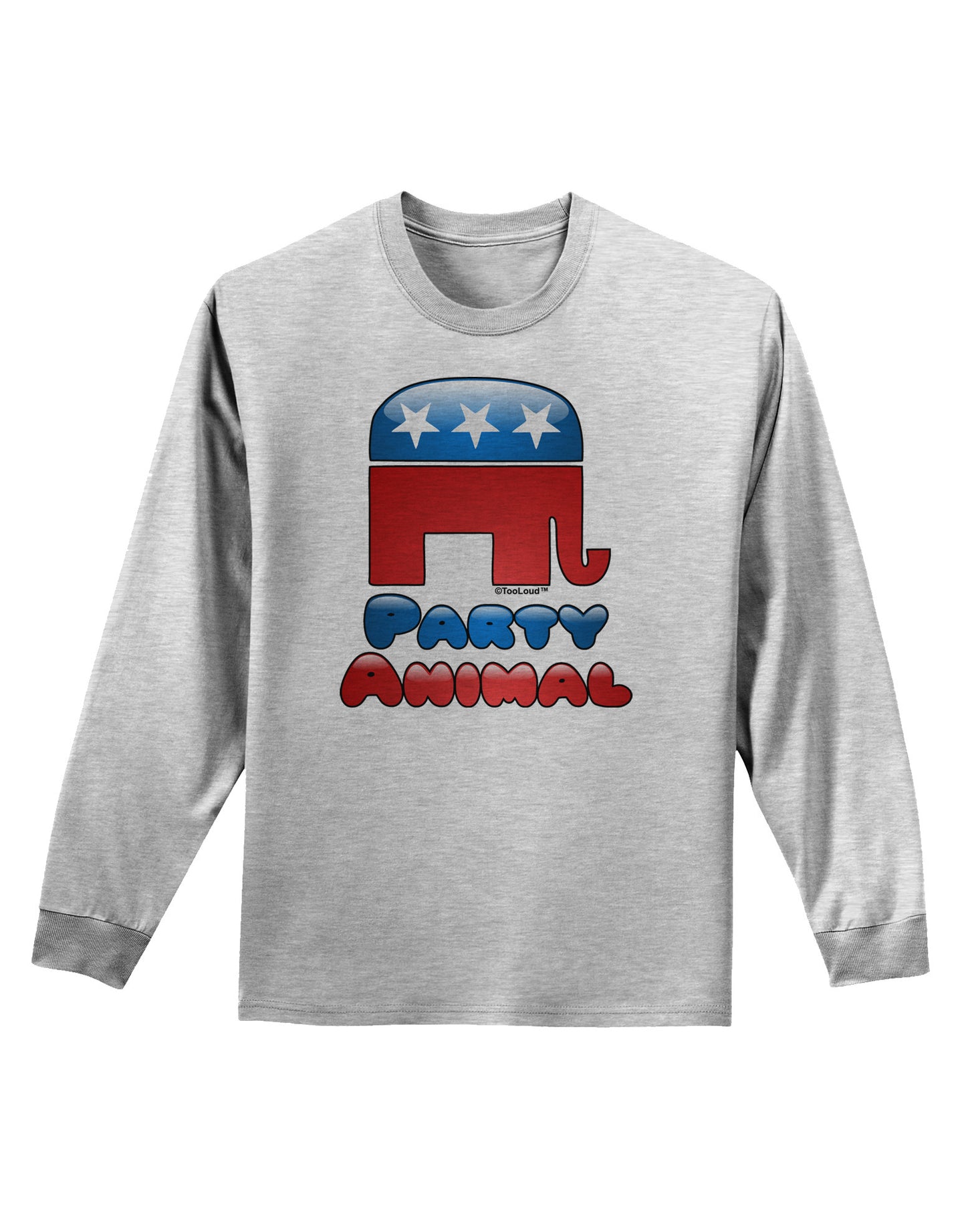 Republican Party Animal Adult Long Sleeve Shirt-Long Sleeve Shirt-TooLoud-AshGray-Small-Davson Sales